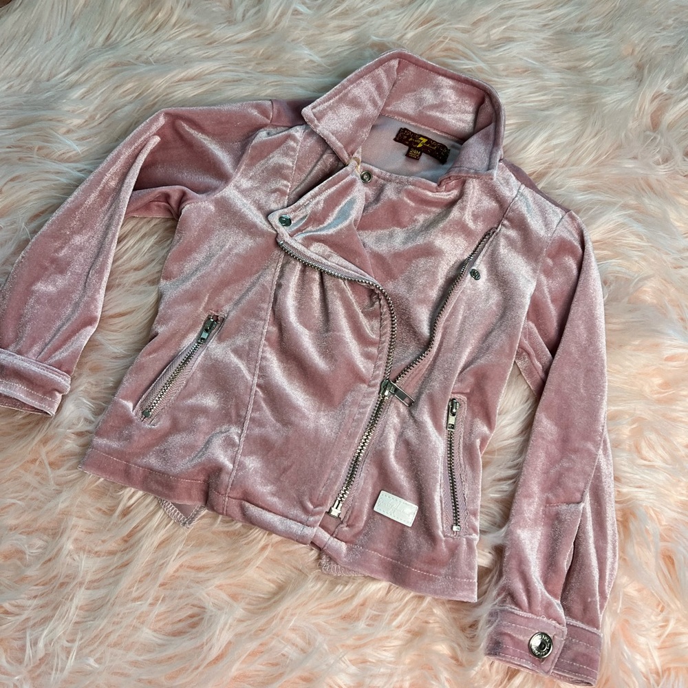 Shiny Pink Velvet Rocker Jacket size 24M